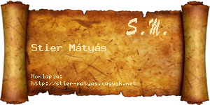 Stier Mátyás névjegykártya