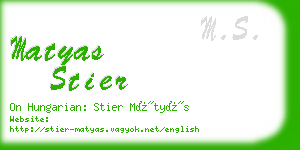 matyas stier business card